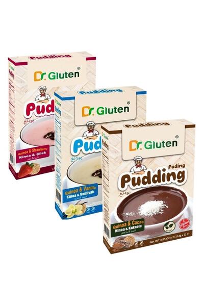 Dr.Gluten Dr. Gluten Glutensiz Kinoalı ( Kakaolu Çilekli Vanilyalı ) Puding S...