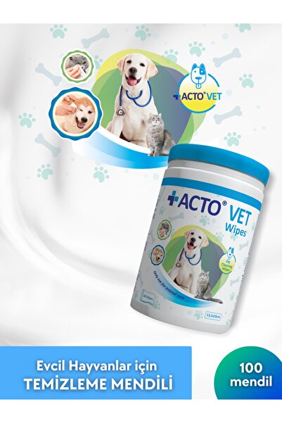 Acto ® Vet Wipes 100 Pcs | Evcil Hayvanlar Için Temizleme Mendili