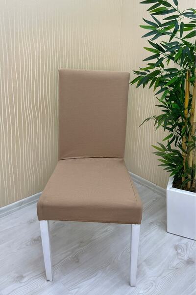 Sahaneev Standart Model Mikro Sandalye Örtüsü 4 Adet (SÜTLÜKAHVE)