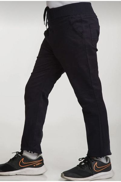 KARAMANSTYLE Ribbed Waist Canvas School Pants with Elastic