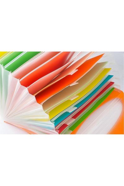 KRAF Gusseted File 13 Pockets Orange F4302