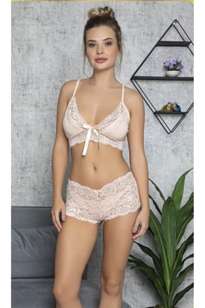 JENİKA Γυναικείο Σετ σορτς 3 τεμαχίων Peignoir