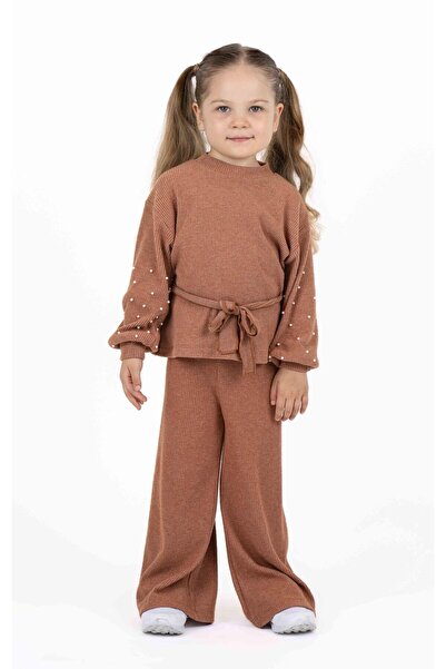 best kids Kız Çocuk Kiremit Triko Takım