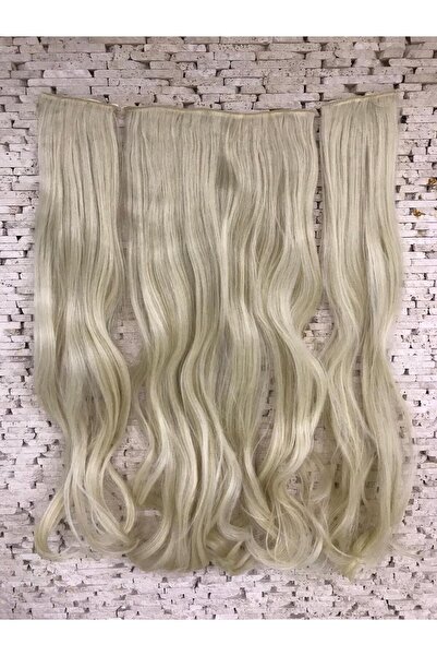 Eva Peruk Dalgalı Yarımay Set Küllü Platin