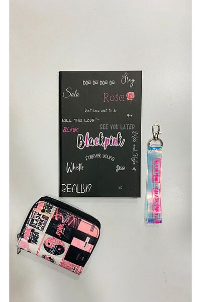 GC GÖKHAN CLUB BLACKPINK NOTEBOOK WALLET KEYRING COMBINATION