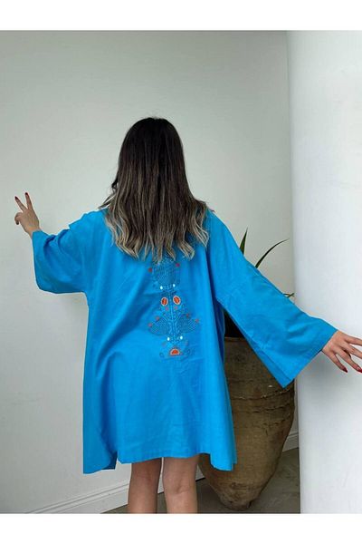 MARKETUNGA Cămașă rochie kimono cu model etnic nativ american