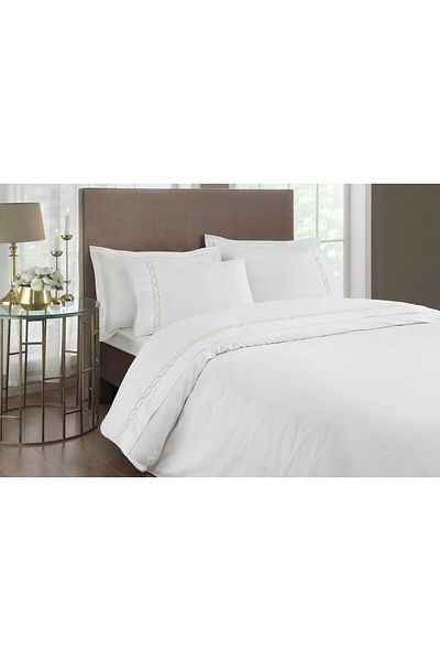Taç Σετ Παπλωματοθήκη Διπλό Σατέν Delux Diamond Beige