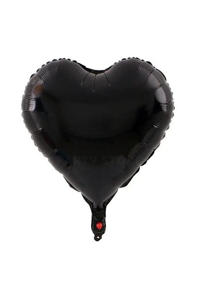 Huzur Party Store Black Color Heart Foil Balloon 45 Cm 18 inch Shiny Helium Compatible Concept Party Birthday Balloon