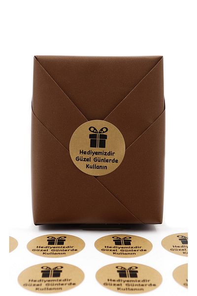 reprodesign Are Our Gift Printed 4 cm Round Kraft Sticker 24 Pieces