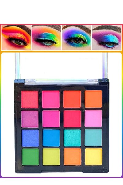 aks kozmetik 16'lı Neon Göz Far Paleti
