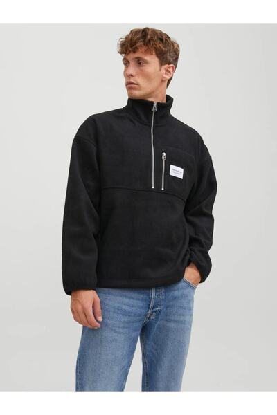 Jack & Jones Jack&Jones Zippered Comfortable Cut Black Men's Fleece 12241780
