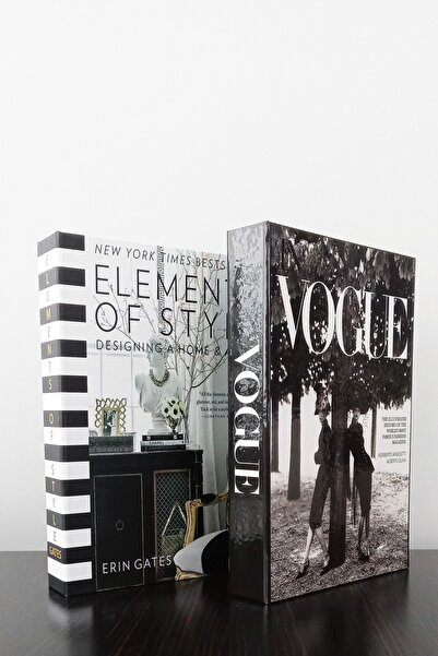 2'li Dekoratif Kitap Kutu Görünümlü elements Siyah & Vogue İki Kadın Temalı
