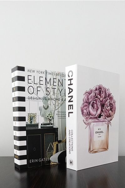 BayCazip 2 Pack Decorative Book Box Appearance elements Black & No5 Perfume Themed