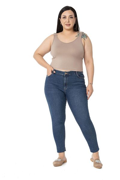 DISENTIS MODEST Plus Size Straps Gathered Draped Crop Mink Body