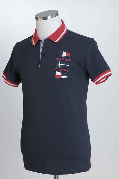 Paul Martin Canadian 100% Cotton, Pique Weave, polo neck T-shirt 5016 Navy