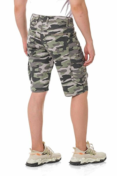 Cipo & Baxx Ck286 Kargo Cep Kamuflaj Keten Erkek Kapri Şort