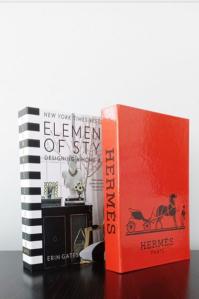 BayCazip Black and Orange Themed 2-Piece Decorative Book Box Appearance Elements