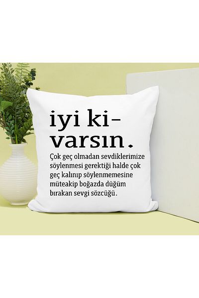 Hediyefoni Good to Have You Printed Pillow Gift Set Gift for a Friend