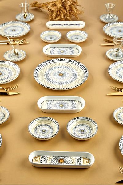 Pazarika 21 Piece Vegas Breakfast Set for 6 Persons Luxury Breakfast Presentation Set