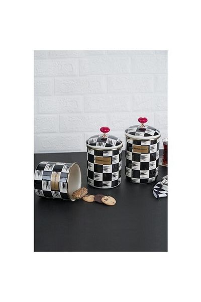 ACAR 3 Piece Qualita King Enamel 3 Piece Jar Set Large Size Stainless Steel