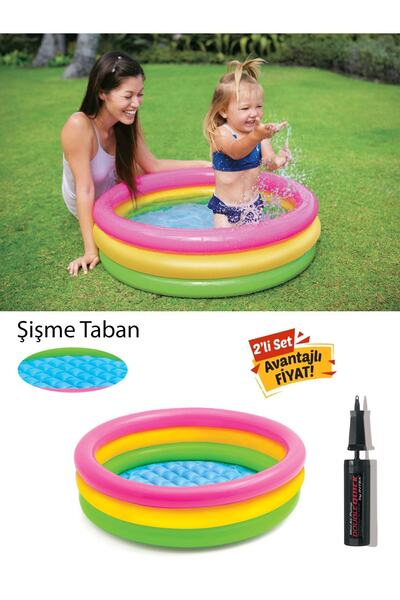 YILDIRIM OYUNCAK 86x25 Şişme Tabanlı 3 Boğumlu Havuz ve Pompa - Sunset Çocuk ...