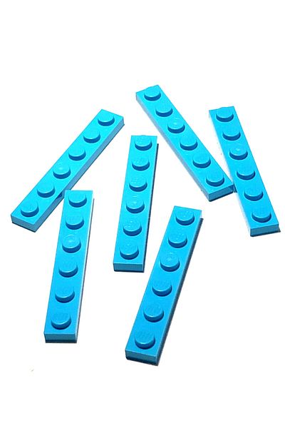 LEGO Moc Custom Accessory Creator Plate 1 X 6 Flat Brick Dark Azure 4Pcs to Send
