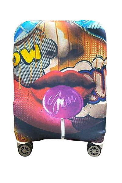 Elif Washable Digital Printing Zippered Rubber Supported Luggage Case605798-S