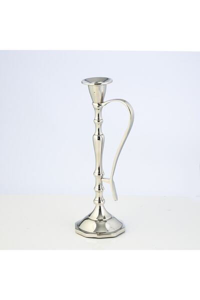 Vitale Silver Kulplu Şamdan Orta 8*26 Cm