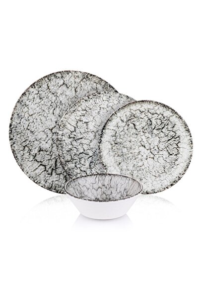 Bambum Lara - 24 Parça Porselen Yemek Takımı Clay