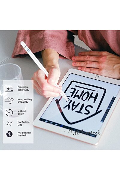 m.tk moveteck Xiaomi Pad 6 Tablet Uyumlu Kalem Pen Android Pencil Dokunmatik Stylus Yazı Çizim Kalemi Active Touch