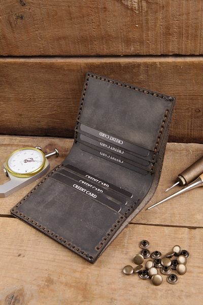 New Coast Leather 1900's Γνήσιο & Πραγματικό Δέρμα 100% Χειροποίητο Ανδρικό Πορτοφόλι Καπνιστό