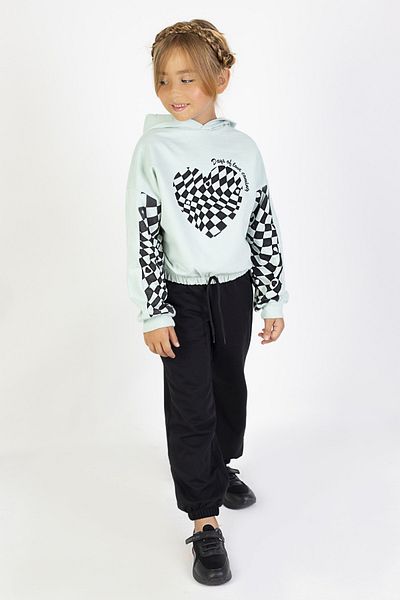 Harika KIDS Σετ αθλητικής φόρμας για κορίτσια με δύο κλωστές ύφασμα μεσαίου πάχους εμπριμέ