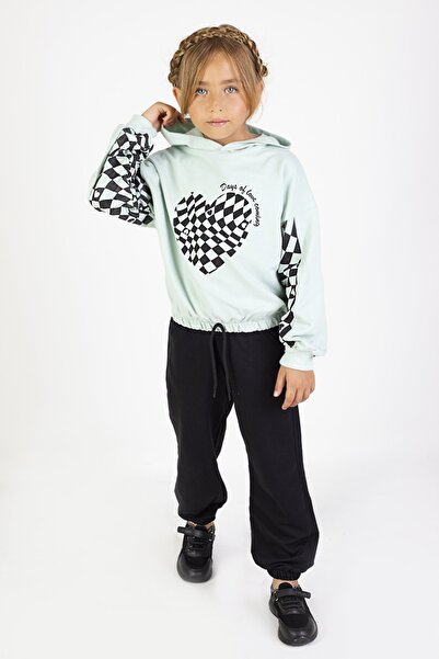 Harika KIDS Σετ αθλητικής φόρμας για κορίτσια με δύο κλωστές ύφασμα μεσαίου πάχους εμπριμέ