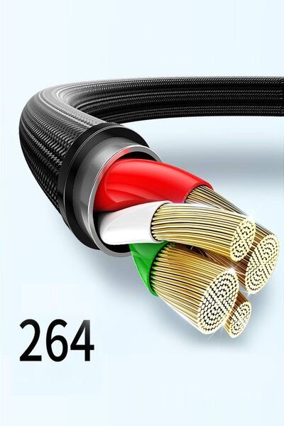 HTM Yapı Huawei Xiaomi Samsung Iphone Uyumlu 5A Örgü Hasır Çoklu Şarj Kablosu Type-c Micro Lightning