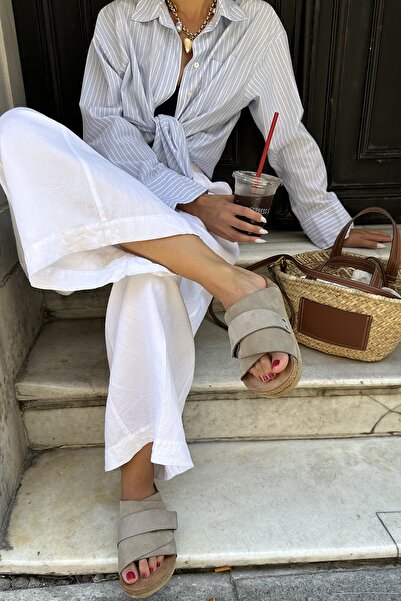 Uniqueqoop Kiev Genuine Leather Cork Sole Orthopedic Slippers