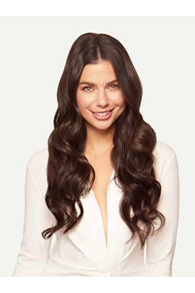 AKOLİFE Koyu Kahve Yarım Ay Çıt Çıt Gerçek Saç Görünümlü Postiş Takma Saç