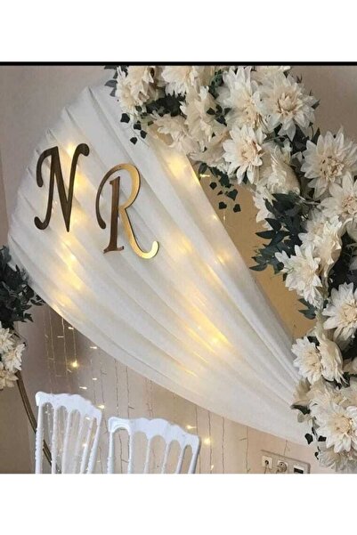 GİZEM SHOP Söz,nişan,kına 30 Cm Pleksi Ayna Baş Harf Gold Açıklamayı Okumadan Almayınız