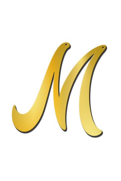 GİZEM SHOP Söz,nişan,kına 30 cm Pleksi Ayna Baş Harf Gold