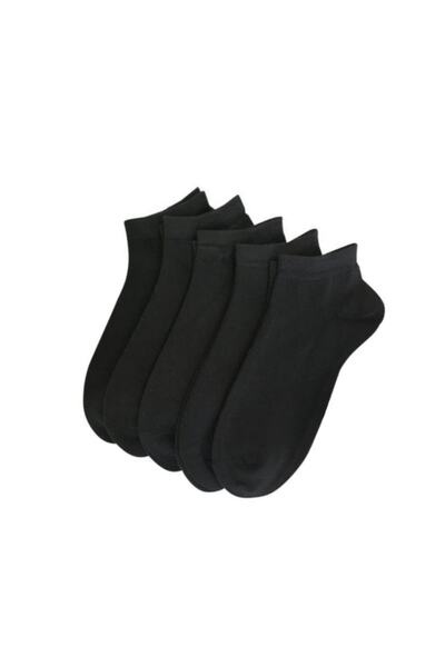 Çorap Çekmecesi جوارب بامبو بدون خياطة باللون الأسود 5 قطع