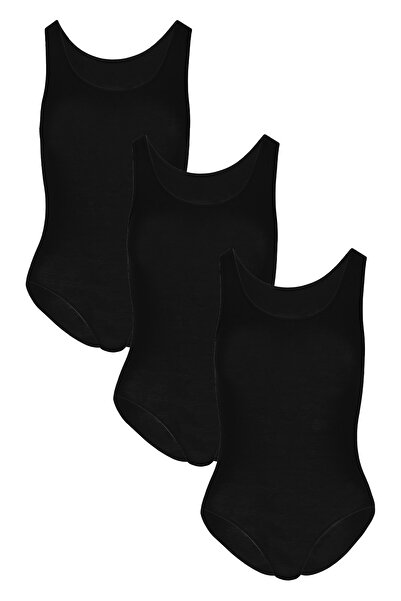 UygunHep بدلة نسائية سوداء بحزام سميك مكونة من 3 قطع