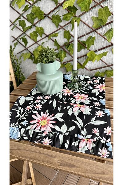 Decamor home Alergăr negru cu modele florale de epocă fără griji