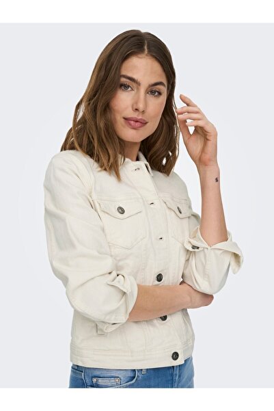 ONLY Μπεζ γυναικείο τζιν μπουφάν 15177238