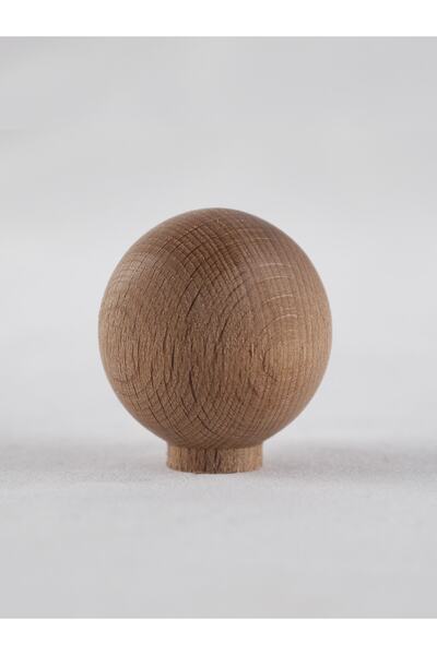 ÜÇER AHŞAP Ahşap Küre Top Düğme Kulp 37mm Çapında Lüks Çekmece Dolap Mobilya Kulpları (1 Adet)