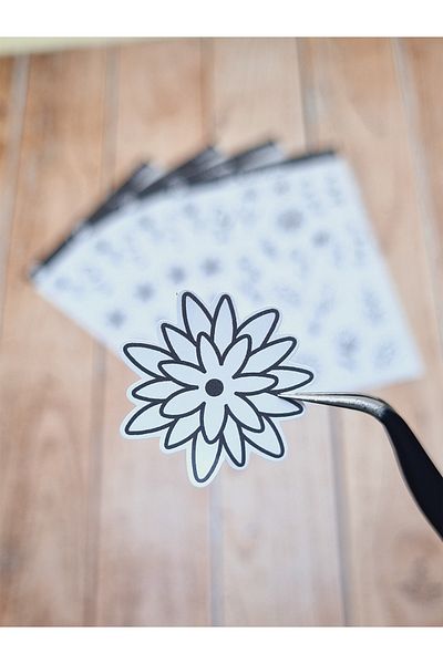 AR Sticker - Set de autocolante pentru laptop, notebook, telefon, tabletă, cu tematică florală și frunze