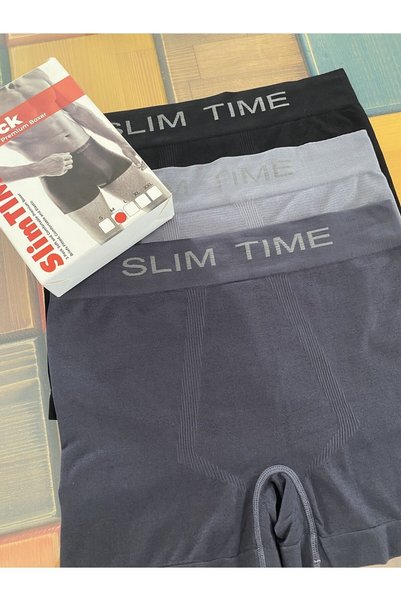 SLIM TIME SHAPER Erkek Boxer Mikrofiber Ve Elastan Kumaş 3'lü Paket Konforlu Boxer