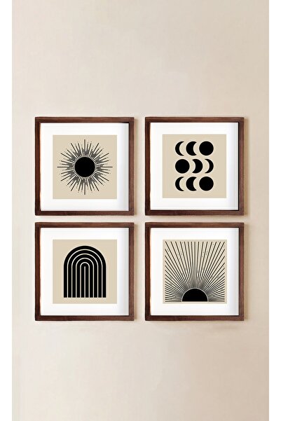 Tooall Orta Yüzyıl Güneş ve Ay Evreleri Sanatı, Geometrik Sanat, Soyut Duvar ...