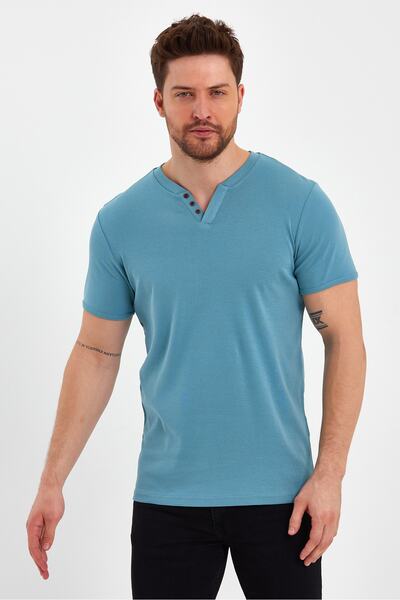 UOMOPARK Μπλουζάκι με κοντό μανίκι με λαιμόκοψη 2124