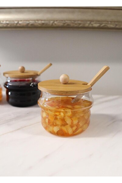 The Mia 250 Ml Borosilicate Glass Jar - Bamboo Lid