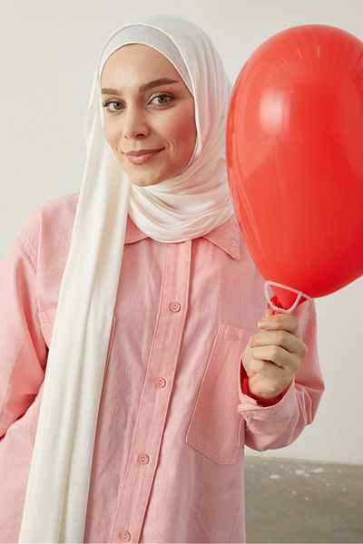Yefrastore Women's Hijab Combed Cotton Shawl White