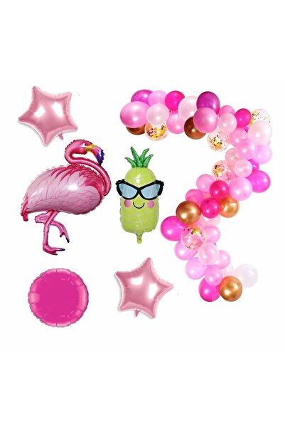 KBK MARKET مجموعة بالونات فلامينجو بسلسلة وفلامينجو لعيد الميلاد